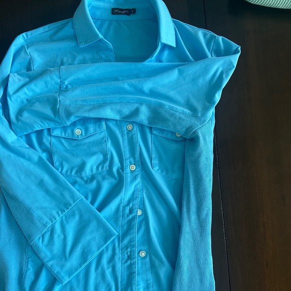 J Mclaughlin Lyford shirt - blue Size Small - Picture 8 of 8